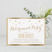 Invitation Points Confetti Cadrés Or Moderne (Debout devant)