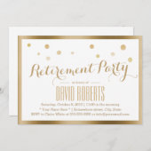 Invitation Points Confetti Cadrés Or Moderne (Devant / Derrière)