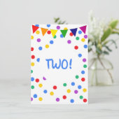 Invitation Points Confetti colorés 2e anniversaire de fête En (Debout devant)