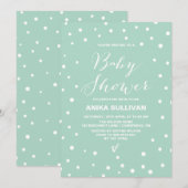 Invitation Points Confetti de Monnaie Motif Baby shower Invit (Devant / Derrière)