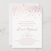 Invitation Points Confetti Faux Roses Gold Foil B'not Mitzvah (Devant)