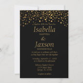 Invitation Points Confetti Foil Noir et Or (Devant)