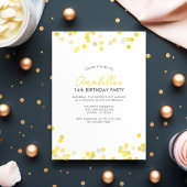Invitation Points Confetti Jaune Anniversaire