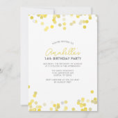 Invitation Points Confetti Jaune Anniversaire (Devant)
