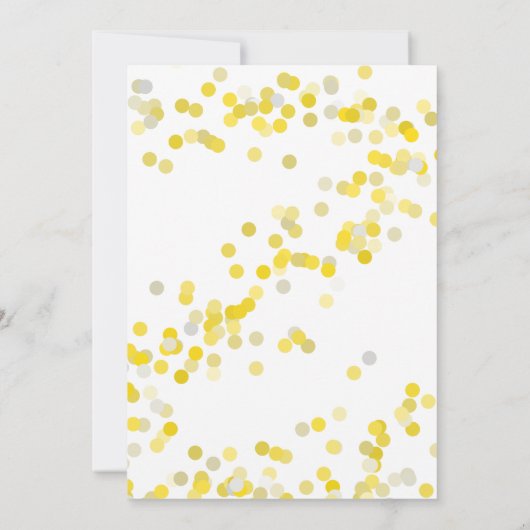 Invitation Points Confetti Jaune Anniversaire (Dos)