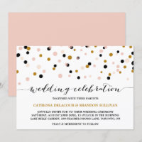 Points Confetti Noir, Noir et Noir Mariage moderne