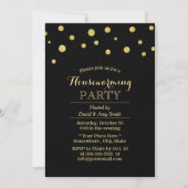 Invitation Points Confetti Noir & Or Chic (Devant)