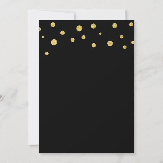 Invitation Points Confetti Noir & Or Chic (Dos)