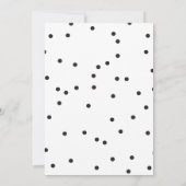Invitation Points Confetti noirs et blancs 21e fête d'anniver (Dos)