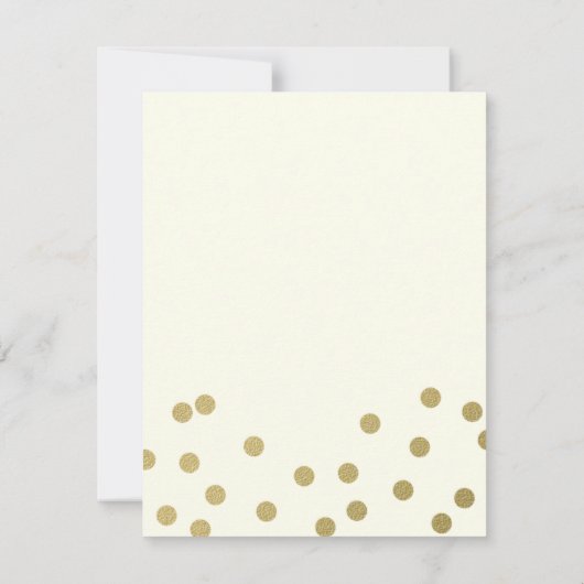Invitation Points Confetti Or Ivoire et Réception rose (Dos)