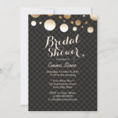 Invitation Points Confetti Or Moderne Fête des mariées élégan (Devant)