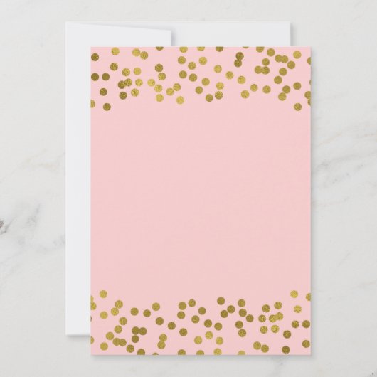 Invitation Points Confetti Pink & Gold Faux Blushing (Dos)