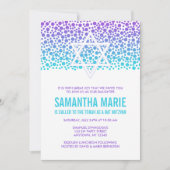 Invitation Points Confetti Purple Bat mitzvah Turquoise (Devant)