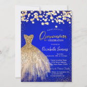Invitation Points Confetti, Robe Chic Royal Blue Quinceañera (Devant)