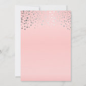 Invitation Points Confetti rose et argent (Dos)