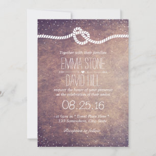 Invitation Points Confetti vintages jouant le Mariage de noeu