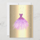 Invitation Points Confetti Violet, Robe Chic Quinceañera (Dos)