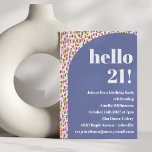 Invitation Points d'aquarelle colorés mignons 21e fête d'anni<br><div class="desc">Aquarelle couleur mignonne Points 21e anniversaire Invitation fête</div>