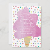 Invitation Points d'aquarelle Cotton Candy Carnaval (Devant)