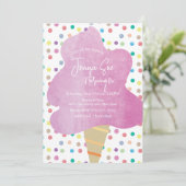 Invitation Points d'aquarelle Cotton Candy Carnaval (Debout devant)