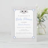 Invitation Points de Baby shower d'animaux de chats Kawaii Bl (Debout devant)
