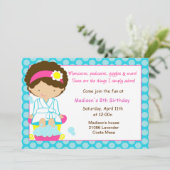 Invitation Points de bleu de partie de spa (Debout devant)