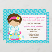 Invitation Points de bleu de partie de spa (Devant / Derrière)