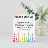 Invitation Points de bulle arc-en-ciel (Debout devant)