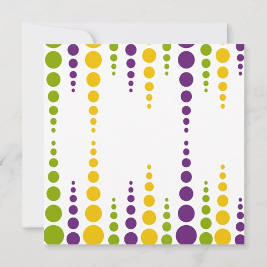 Invitation Points de bulle Mardi Gras (Dos)