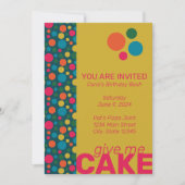 Invitation Points de cercle verts et jaunes géométriques (Devant)