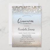 Invitation Points de confettis argentés Princesse argentée Qu (Devant)