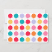 Invitation Points de couleur moderne flou 1er anniversaire Ph (Dos)