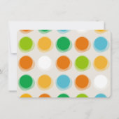 Invitation Points de couleur moderne flou 1er anniversaire Ph (Dos)