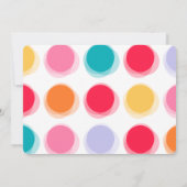 Invitation Points de couleur moderne flou 1er anniversaire Ph (Dos)