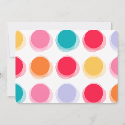 Invitation Points de couleur moderne flou 1er anniversaire Ph (Dos)