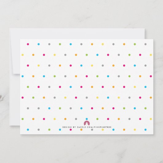 Invitation Points de couleur Moderne propre Baby shower neutr (Dos)