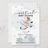 Invitation Points de nuages de souris d'avion Baby shower vir (Devant)