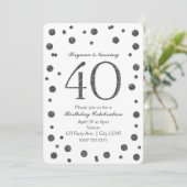 Invitation Points de paillettes argentées 40ème 40 ans Fête d (Debout devant)