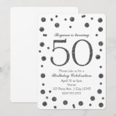 Invitation Points de paillettes argentées 50ème 50 ans Fête d (Devant / Derrière)