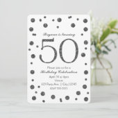 Invitation Points de paillettes argentées 50ème 50 ans Fête d (Debout devant)