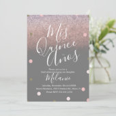 Invitation Points de Parties scintillant Quiñce Faux Gold Ros (Debout devant)