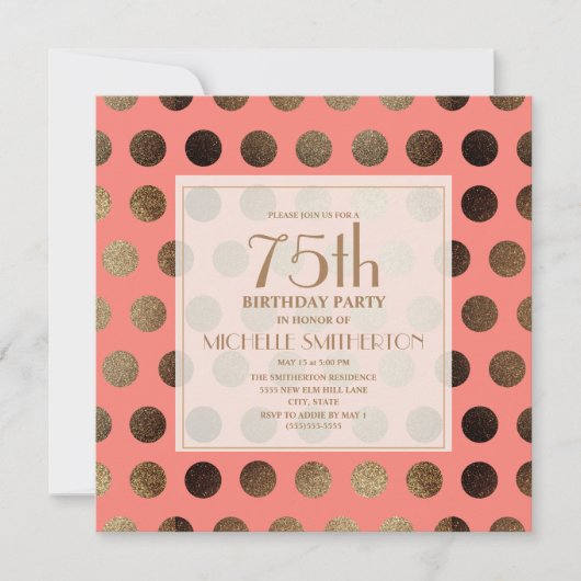 Invitation Points de polka oraux pour 75e anniversaire de cor (Devant)