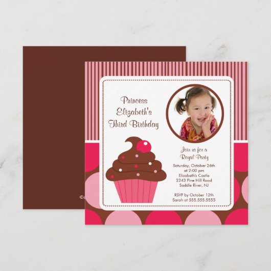 Invitation Points de rose de cerise d'invitation (Devant / Derrière)