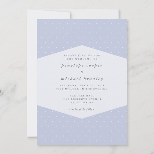 Invitation Points délicats Joli Mariage bleu (Devant)