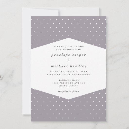 Invitation Points délicats Mariage pourpre doux (Devant)