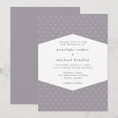 Invitation Points délicats Mariage pourpre doux (Devant / Derrière)