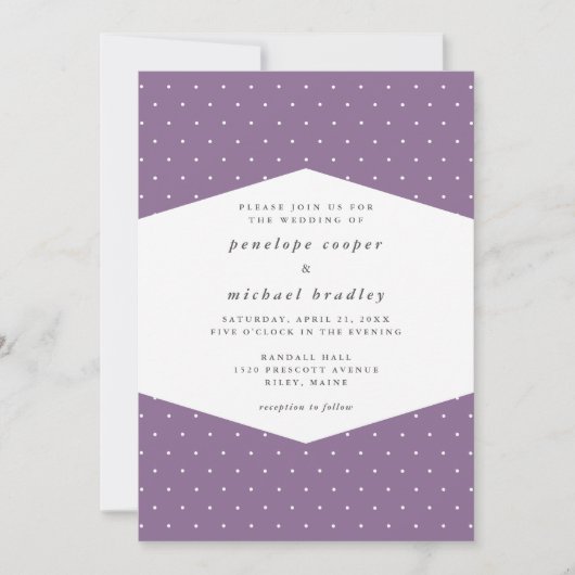Invitation Points délicats Mariage violet (Devant)