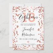 Invitation Points d'huile d'or Rose moderne 18e anniversaire (Devant)