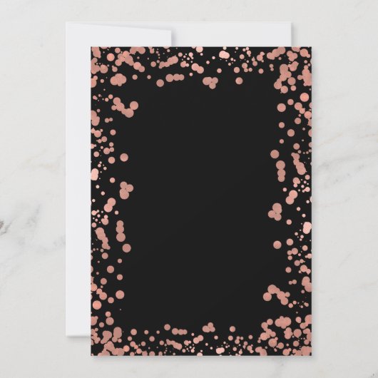 Invitation Points d'huile d'or Rose moderne 18e anniversaire (Dos)