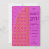 Invitation Points Diamants Rose Orange Violet (Devant)